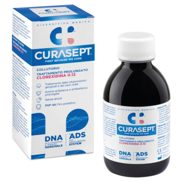 Collutorio antibatterico 200ml | 0,12% clorexidina ADS + DNA | CURASEPT