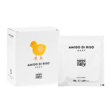 Amido di riso baby 5x30 g | Amido di riso puro in bustine per bagnetto | MAMMA BABY