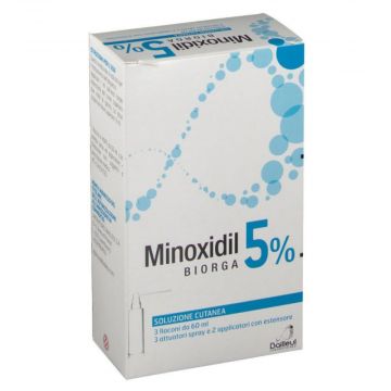 MINOXIDIL 5% 3 Flaconi | Soluzione cutanea 60 ml x 3