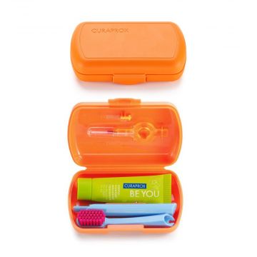 SET TRAVEL Orange | Set da viaggio dentifricio e spazzolino | CURAPROX