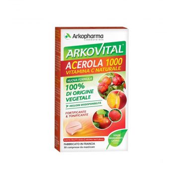 ACEROLA 30 cpr masticabili ARKOVITAL  | Fonte naturale di Vitamina C | ARKOPHARMA