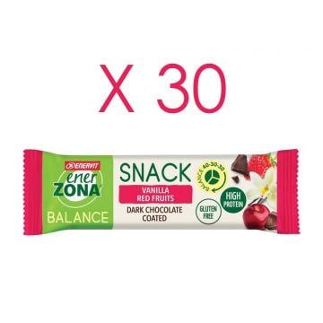 SNACK BALANCE VANILLA RED BOX 30 PZ | Barretta Vaniglia e Frutti Rossi 33 g | ENERZONA