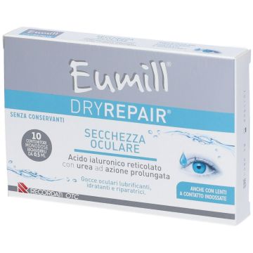 Collirio DryRepair 10 flac x 0,5ml | Acido Ialuronico reticolato e Urea | EUMILL