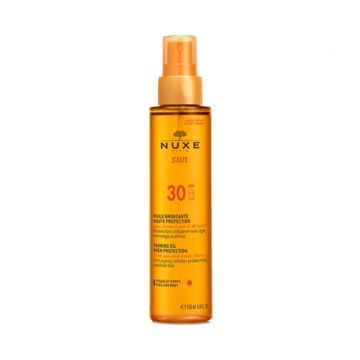 Olio abbronzante Spf 30 | Protezione viso e Corpo 150 ml | NUXE Sun