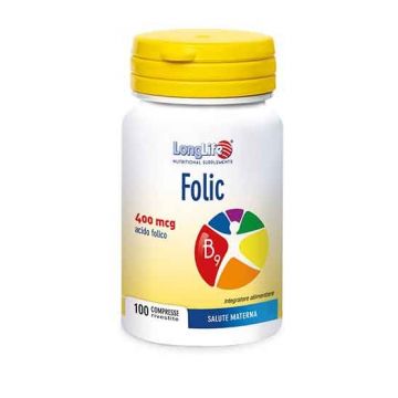 FOLIC 100 Compresse | Integratore di Acido Folico | LONGLIFE