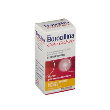 NeoBorocillina Gola Dolore spray | Spray gola gusto Limone e Miele 15 ml | NEOBOROCILLINA