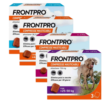 Frontpro Cani 3 cpr | Antipulci e zecche - Varie Taglie | FRONTLINE