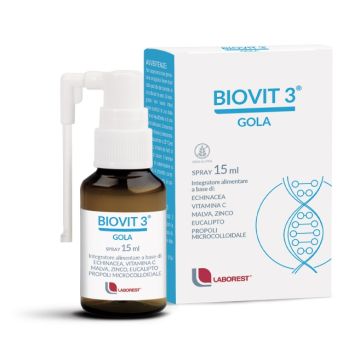 Biovit 3 Gola Spray 15ml | Per prime vie respiratorie | LABOREST
