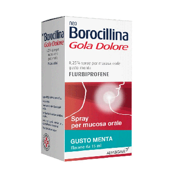 NeoBorocillina Gola Dolore spray | Spray gola gusto Menta 15 ml