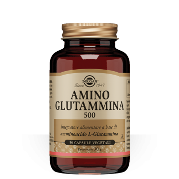 Amino Glutammina 500 50 cps veg | Integratore a base di L-Glutammina  | SOLGAR