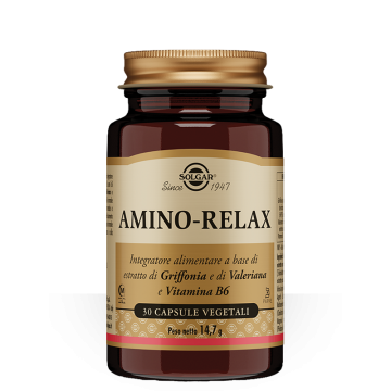 Amino Relax 30 cps vegetali| Integratore per il rilassamento e il benessere mentale | SOLGAR
