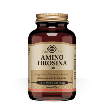 Amino Tirosina 500 50 cps veg | Integratore dell'aminoacido L-Tirosina | SOLGAR