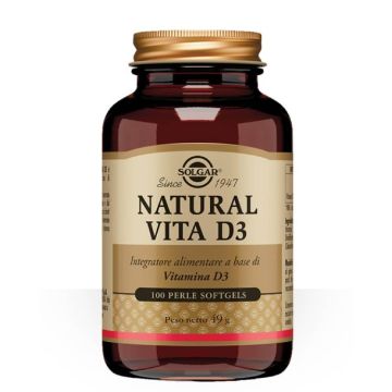 Natural Vita D3 100 perle | Vitamina D naturale dall'olio di fegato di pesce| SOLGAR