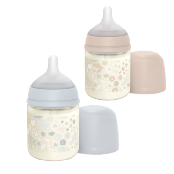 Wonder - Biberon in Vetro 120/240ml | Tettarella Sil Sx Pro - Vari colori | SUAVINEX