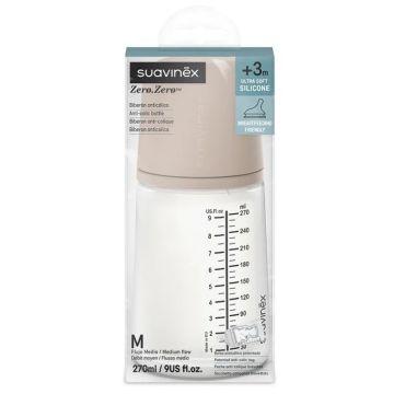 Zero.Zero Anticolica - Biberon 270ml | Flusso Medio - Vari Colori   | SUAVINEX