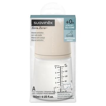 Zero.Zero Anticolica  - Biberon 180ml | Flusso Adattabile - Vari Colori| SUAVINEX