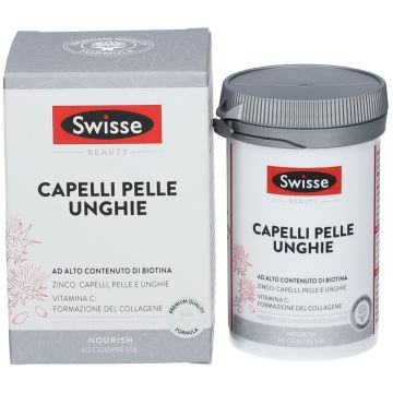 CAPELLI PELLE UNGHIE 60 Compresse | Integratore a base di Biotina | SWISSE