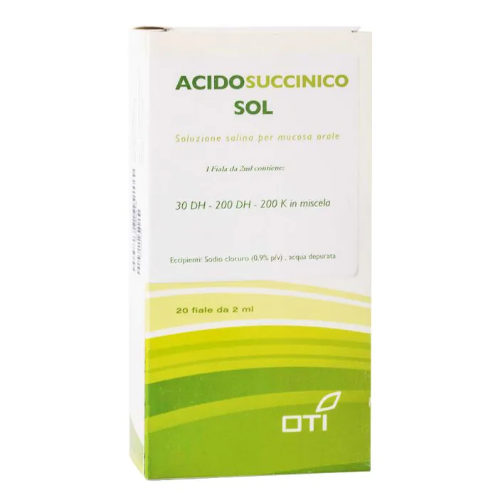 Acido succinico SOL | Soluzione orale omeopatica 20 fiale da 2 ml | OTI