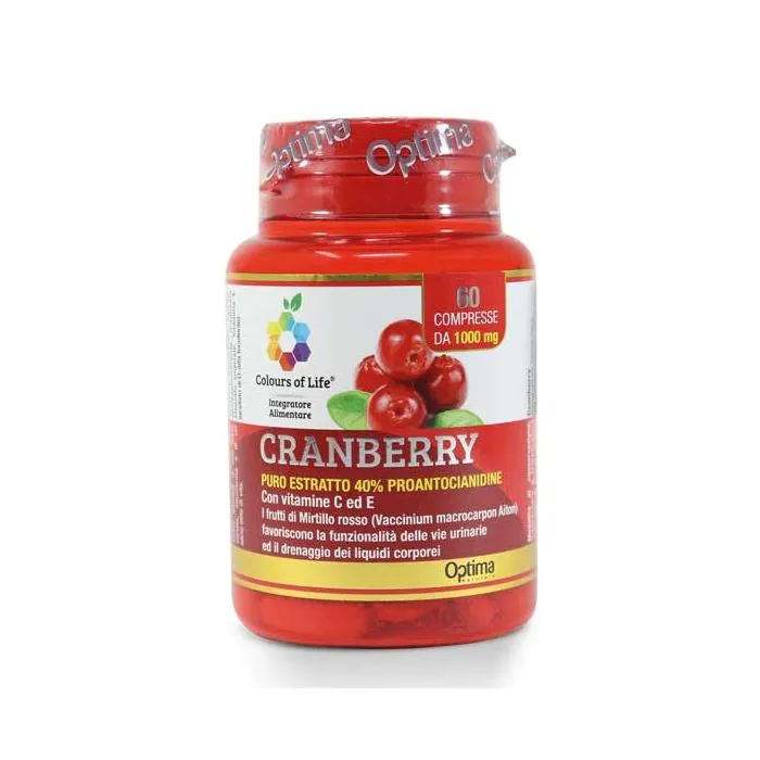 CYST CRANBERRY 60 cpr | Integratore Mirtillo Rosso americano | OPTIMA NATURALS Colours of Life