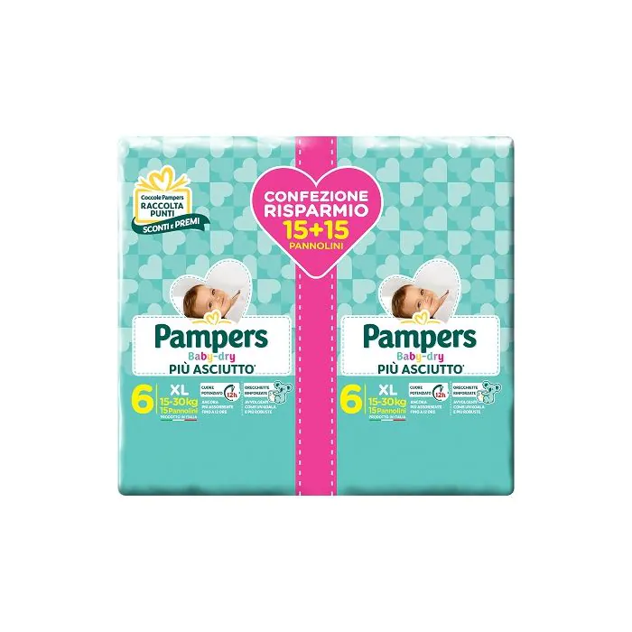Baby Dry Più Asciutto - Bipack| Pannolini 2 conf da13 pz - tg XL | PAMPERS