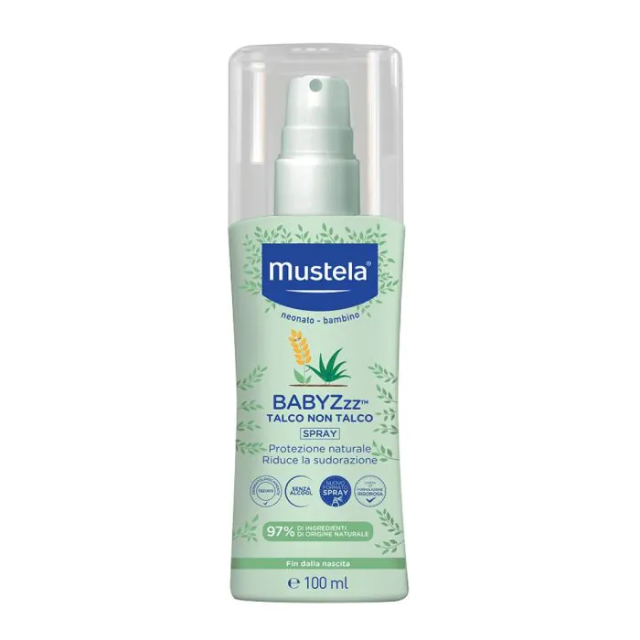 Babyzzz Talco Non Talco Spray 100 ml | Spray antizanzare sudorazione bimbo | MUSTELA