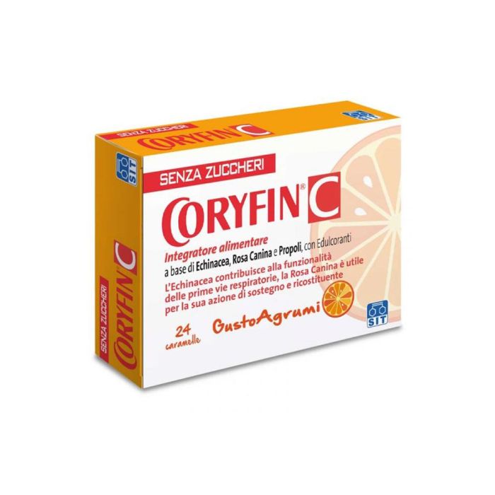 Coryfin Agrumi 24 caramelle | Integratore echinacea, rosa canina e propoli | CORYFIN main product photo