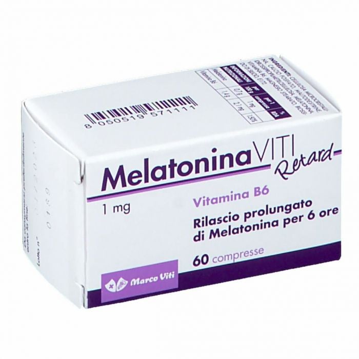 Melatonina Viti retard 60 cpr | Integratore di melatonina e vitamina B6 | VITI