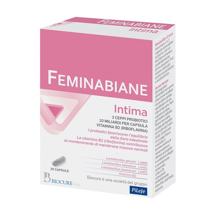 Feminabiane Intima 20cps | Equilibrio della flora vaginale e intestinale | BIOCURE main product photo