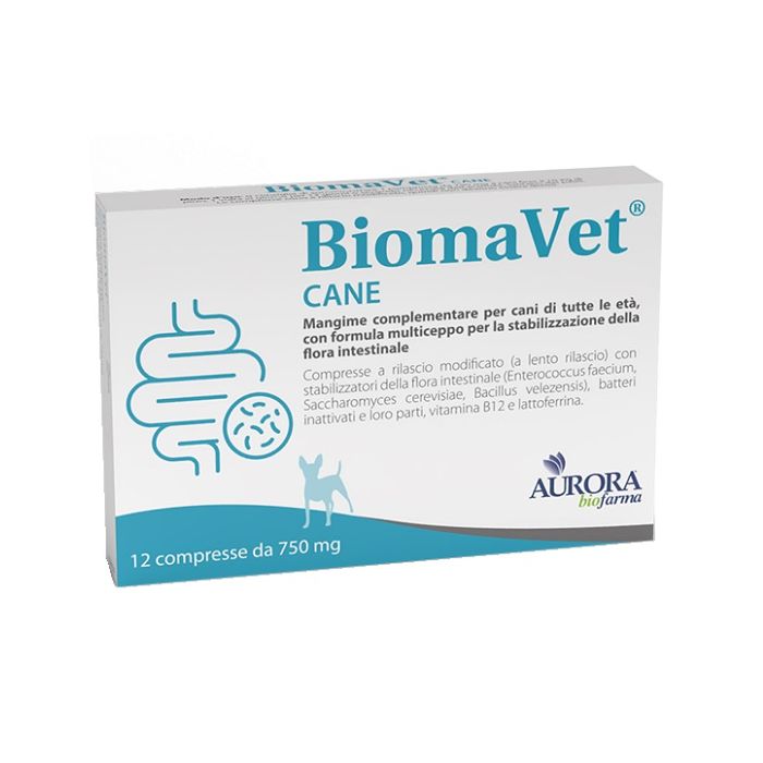 Biomavet Cane 750mg 12cpr| Stabilizzazione flora intestinale | AURORA BIOFARMA main product photo