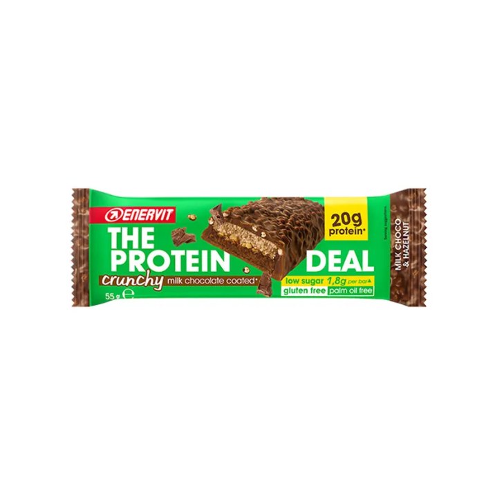 The Protein Crunchy 55g | Milk choco & hazenut | ENERVIT main product photo