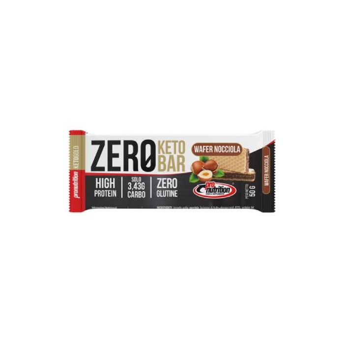 Keto - Zero Bar 50gr | Wafer Nocciola | PRONUTRITION main product photo