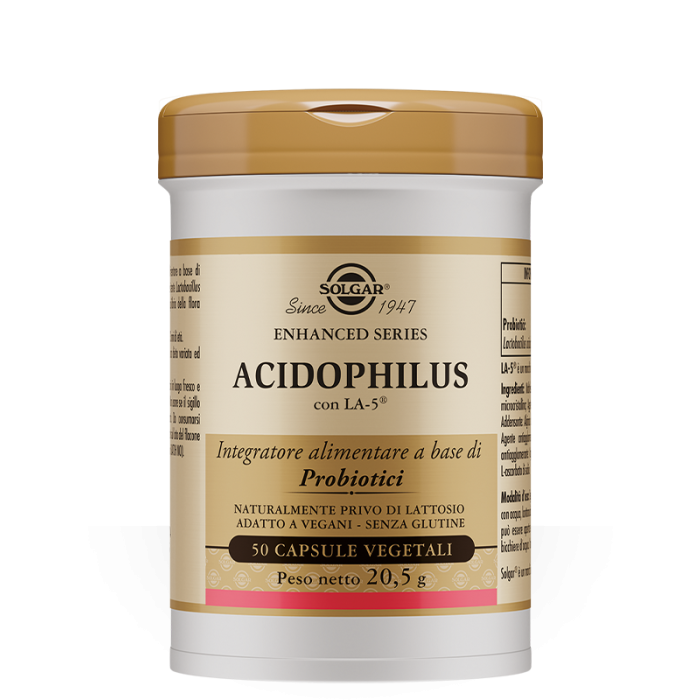Acidophilus 50 cps vegetali | Probiotici senza lattoderivati | SOLGAR main product photo