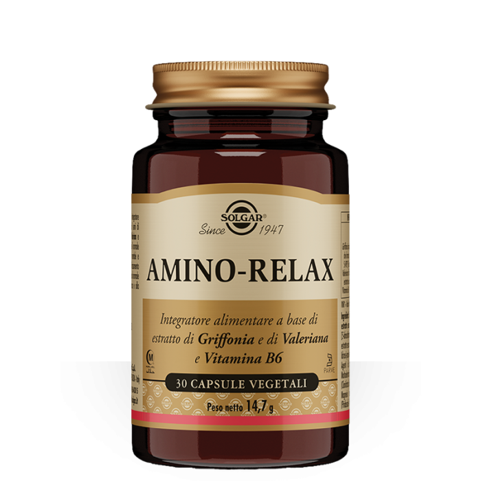Amino Relax 30 cps vegetali| Integratore per il rilassamento e il benessere mentale | SOLGAR main product photo