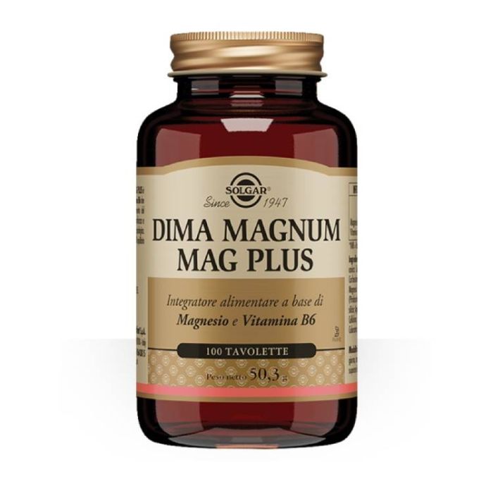 Dima Magnum Mag Plus 100 tav | Integratore di Magnesio e Vitamina B6 | SOLGAR main product photo
