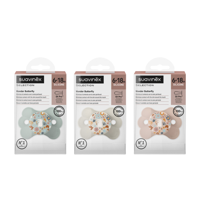 Wonder - Succhietto Butterfly 6-18 mesi | Tettarella simmetrica in silicone SX Pro | SUAVINEX main product photo