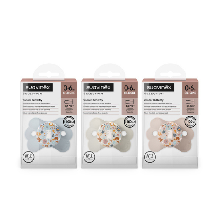 Wonder - Succhietto Butterfly 0-6 mesi | Tettarella simmetrica silicone SX Pro | SUAVINEX main product photo