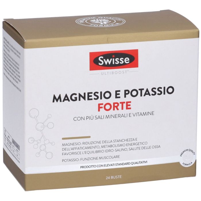 Magnesio Potassio Forte 24 bustine | Integratore formula elevata concentrazione | SWISSE