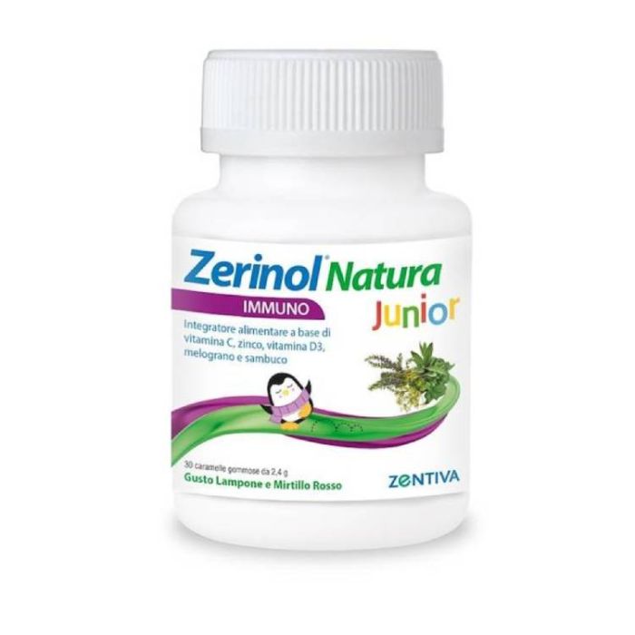 Zerinol Natura Immuno 30caramelle | Junior vitamine e minerali | ZENTIVA main product photo