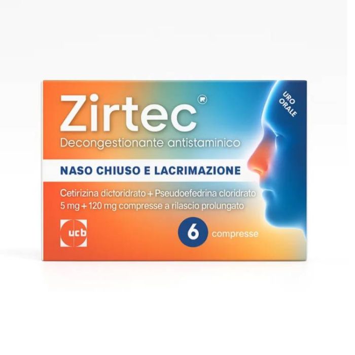 Zirtec 6cpr 5+120mg | Decongestionante antistaminico main product photo
