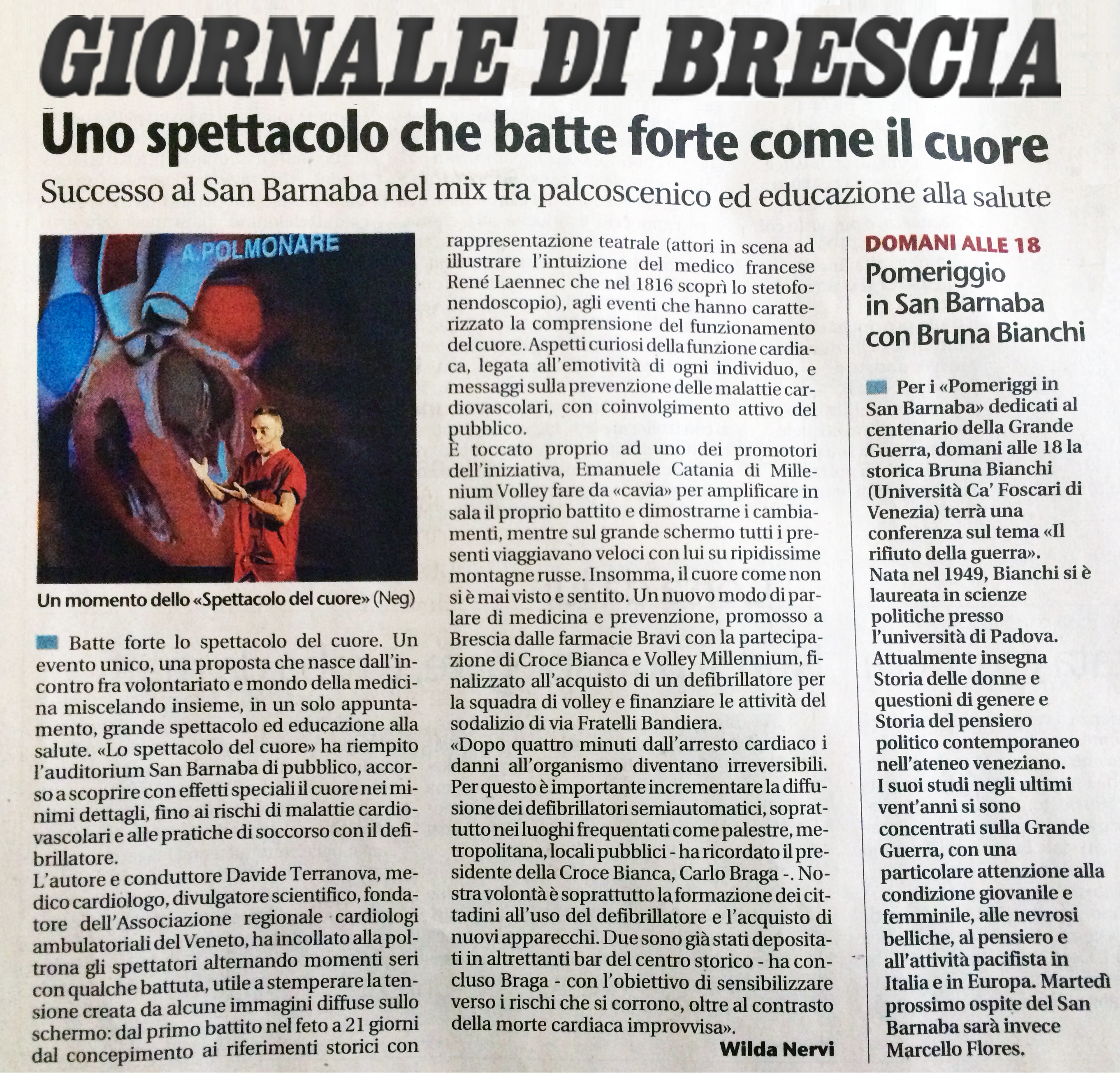 Grande successo per "Lo spettacolo del cuore" a Brescia, San Barnaba 15.3.2015